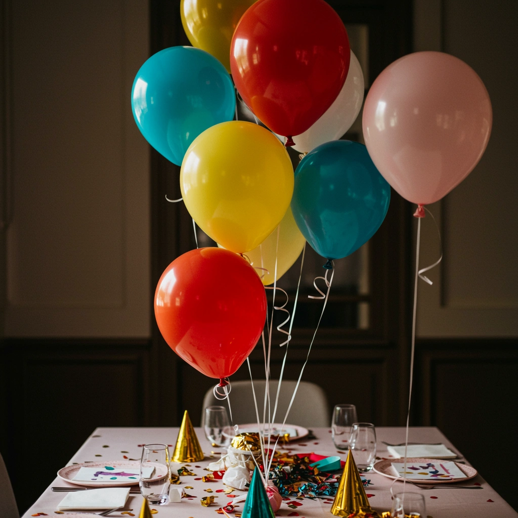 Helium-balloons-in-a-party-setup