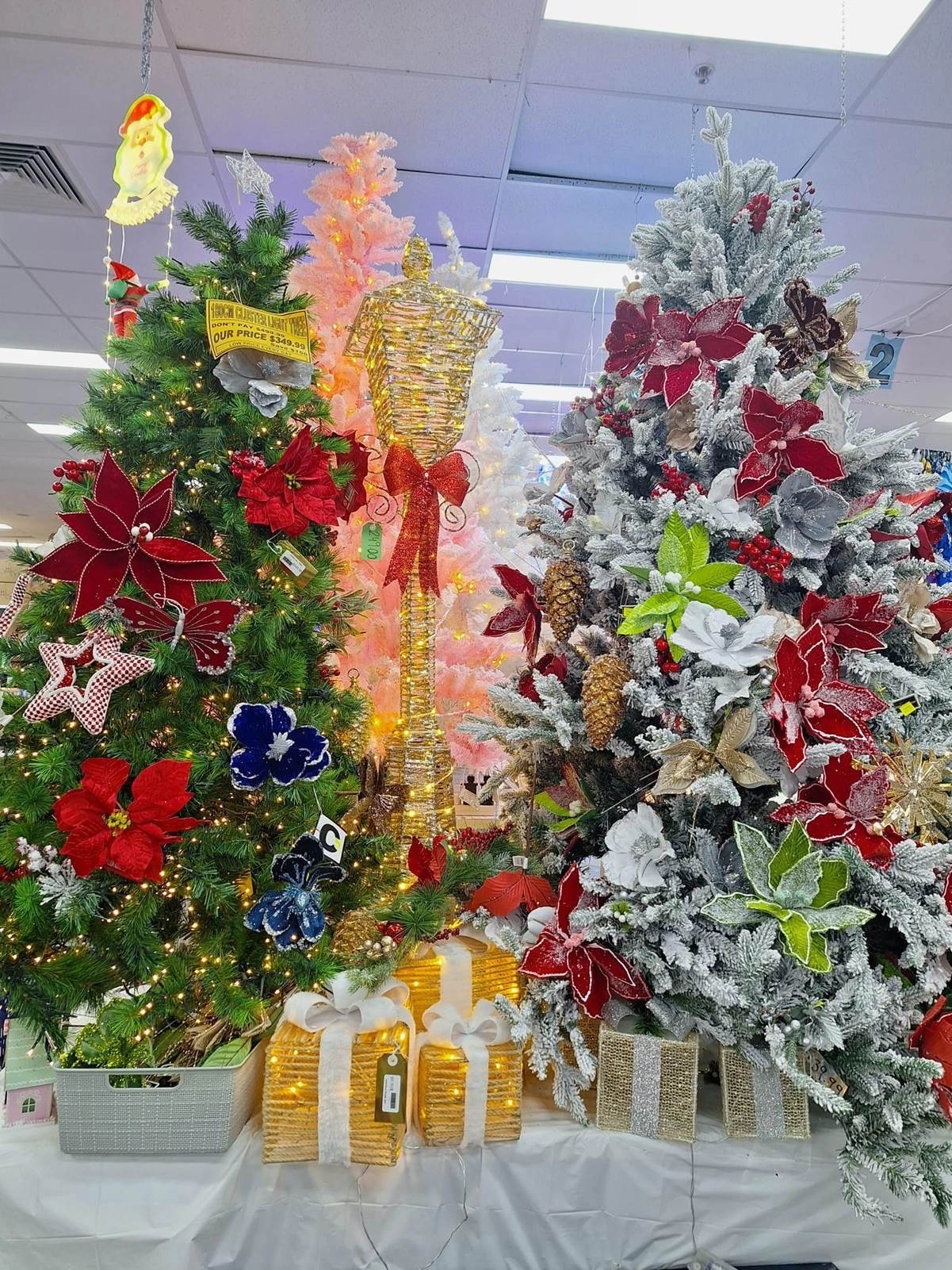 Shatterproof-Christmas-baubles-and-ornaments-on-decorated-trees